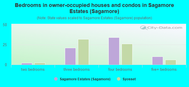 Bedrooms in owner-occupied houses and condos in Sagamore Estates (Sagamore)