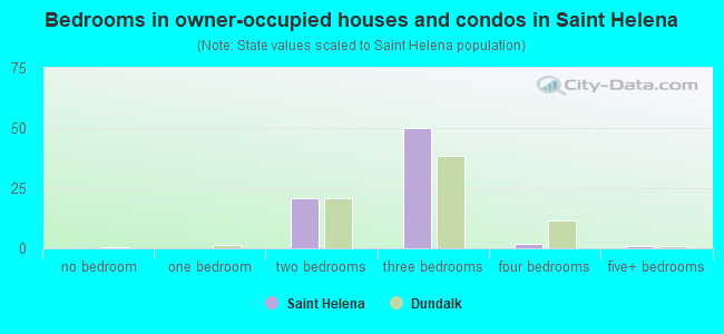 Bedrooms in owner-occupied houses and condos in Saint Helena
