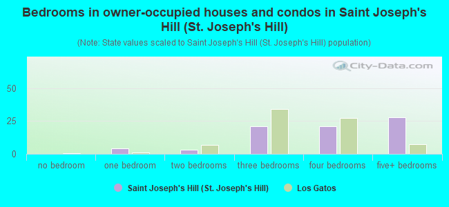 Bedrooms in owner-occupied houses and condos in Saint Joseph's Hill (St. Joseph's Hill)