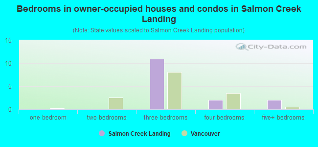 Bedrooms in owner-occupied houses and condos in Salmon Creek Landing