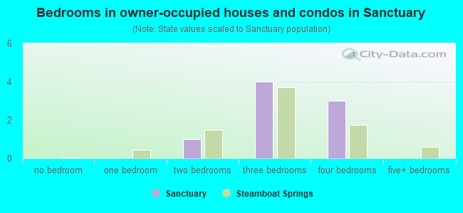 Bedrooms in owner-occupied houses and condos in Sanctuary