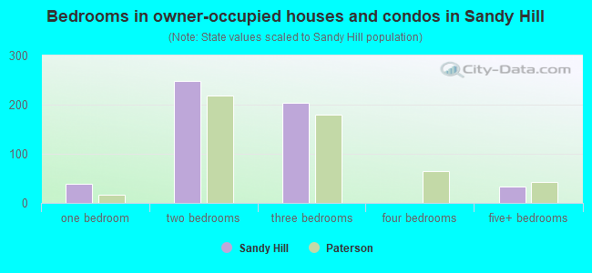 Bedrooms in owner-occupied houses and condos in Sandy Hill