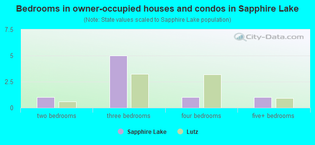 Bedrooms in owner-occupied houses and condos in Sapphire Lake