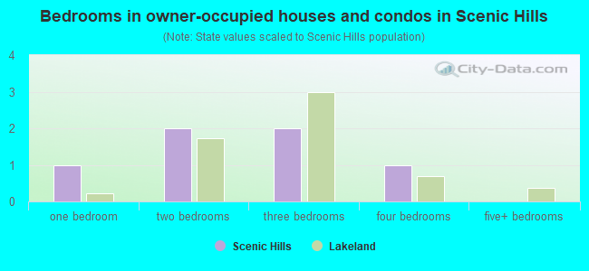 Bedrooms in owner-occupied houses and condos in Scenic Hills