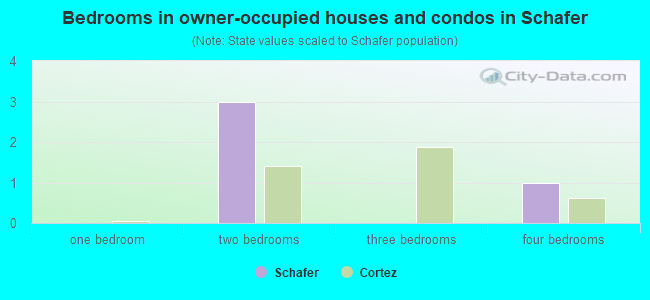 Bedrooms in owner-occupied houses and condos in Schafer