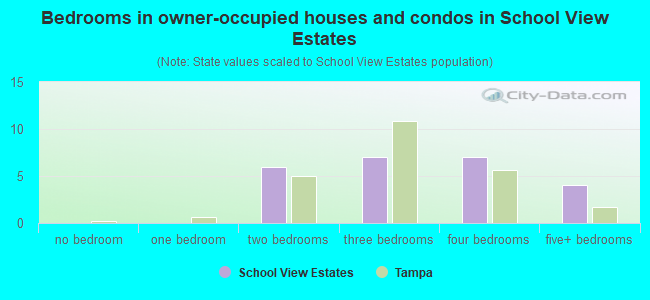 Bedrooms in owner-occupied houses and condos in School View Estates
