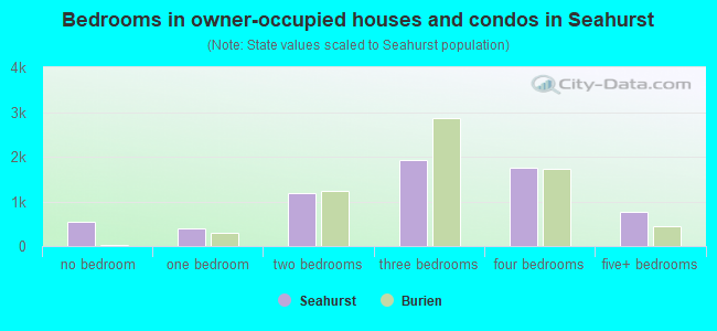 Bedrooms in owner-occupied houses and condos in Seahurst
