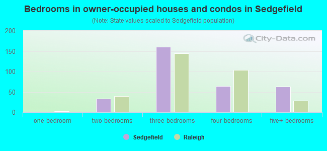 Bedrooms in owner-occupied houses and condos in Sedgefield