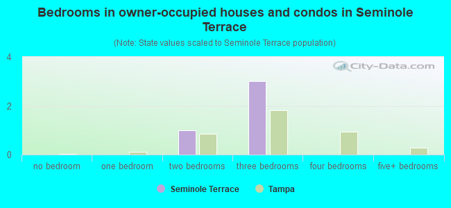 Bedrooms in owner-occupied houses and condos in Seminole Terrace