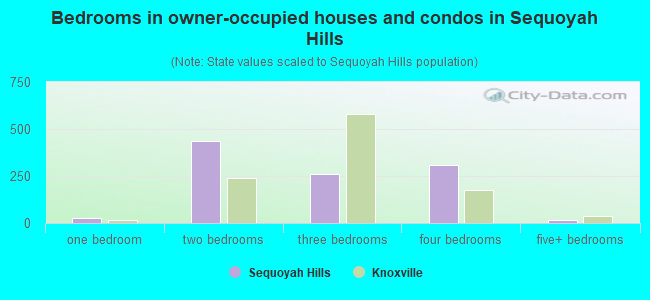 Bedrooms in owner-occupied houses and condos in Sequoyah Hills