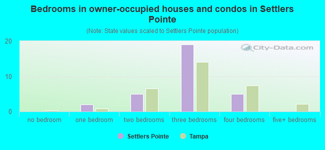 Bedrooms in owner-occupied houses and condos in Settlers Pointe