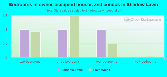 Bedrooms in owner-occupied houses and condos in Shadow Lawn