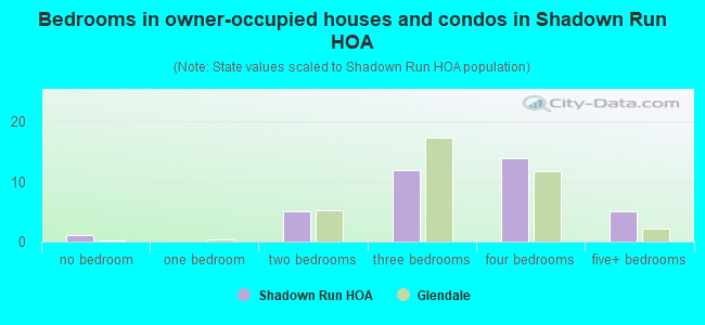Bedrooms in owner-occupied houses and condos in Shadown Run HOA