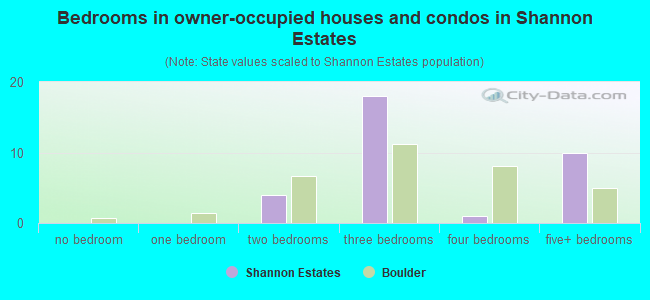 Bedrooms in owner-occupied houses and condos in Shannon Estates