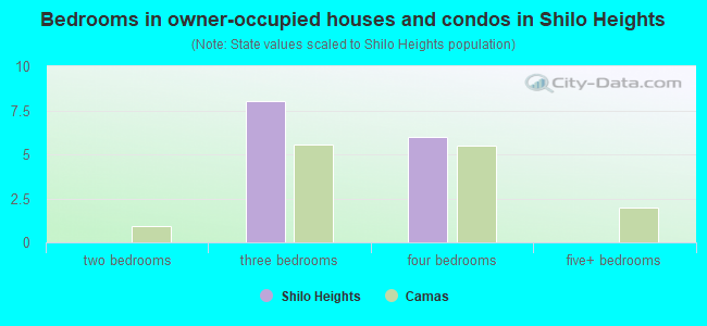 Bedrooms in owner-occupied houses and condos in Shilo Heights