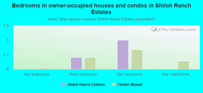 Bedrooms in owner-occupied houses and condos in Shiloh Ranch Estates