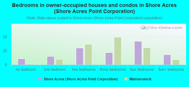 Bedrooms in owner-occupied houses and condos in Shore Acres (Shore Acres Point Corporation)