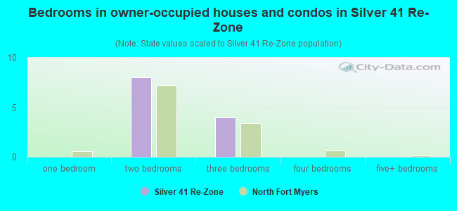 Bedrooms in owner-occupied houses and condos in Silver 41 Re-Zone