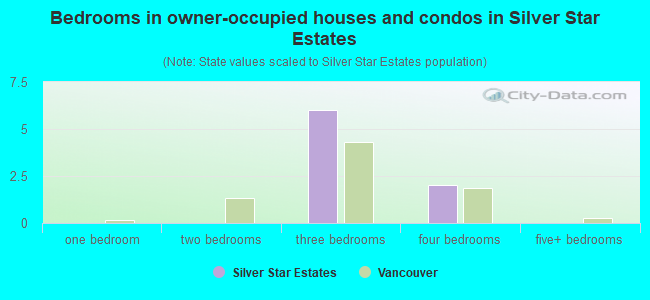 Bedrooms in owner-occupied houses and condos in Silver Star Estates