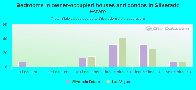 Bedrooms in owner-occupied houses and condos in Silverado Estate