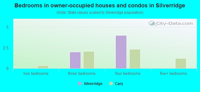 Bedrooms in owner-occupied houses and condos in Silverridge