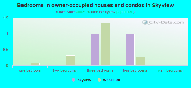 Bedrooms in owner-occupied houses and condos in Skyview
