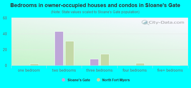 Bedrooms in owner-occupied houses and condos in Sloane's Gate