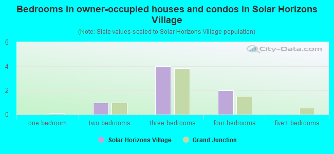 Bedrooms in owner-occupied houses and condos in Solar Horizons Village