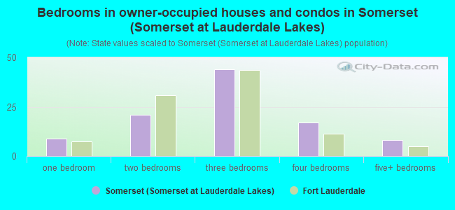 Bedrooms in owner-occupied houses and condos in Somerset (Somerset at Lauderdale Lakes)