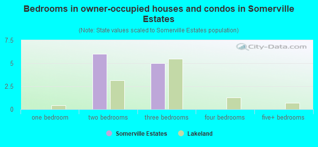 Bedrooms in owner-occupied houses and condos in Somerville Estates
