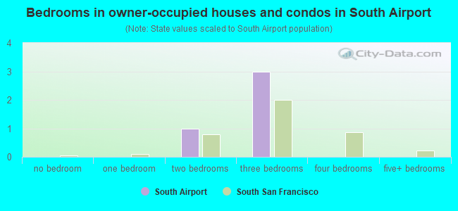 Bedrooms in owner-occupied houses and condos in South Airport
