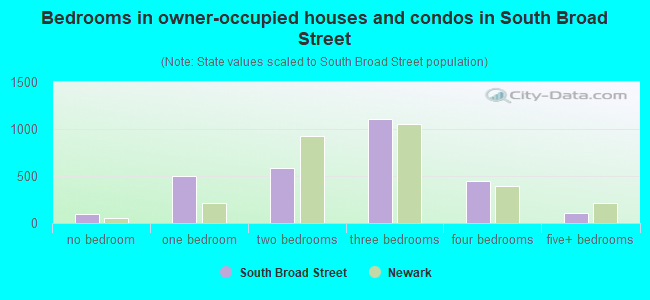 Bedrooms in owner-occupied houses and condos in South Broad Street