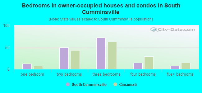 Bedrooms in owner-occupied houses and condos in South Cumminsville