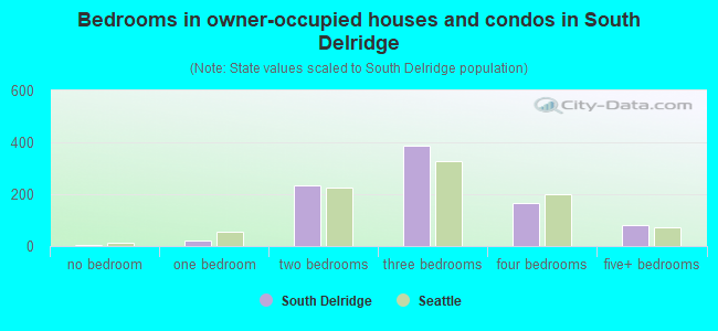 Bedrooms in owner-occupied houses and condos in South Delridge