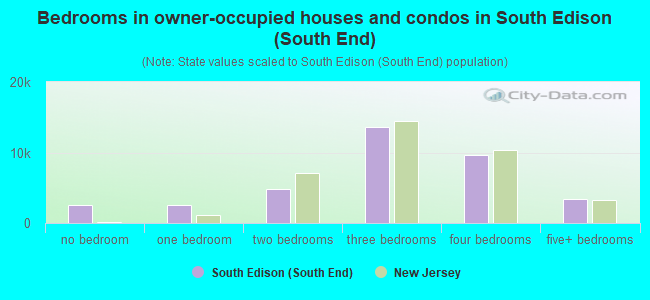 Bedrooms in owner-occupied houses and condos in South Edison (South End)