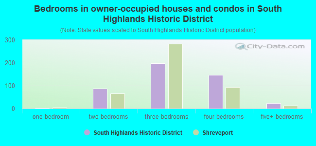 Bedrooms in owner-occupied houses and condos in South Highlands Historic District