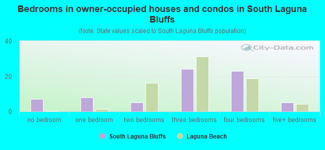 Bedrooms in owner-occupied houses and condos in South Laguna Bluffs