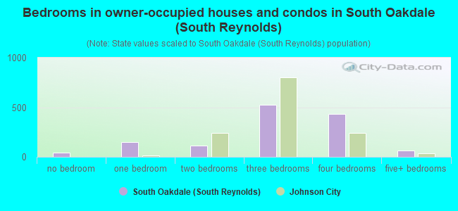 Bedrooms in owner-occupied houses and condos in South Oakdale (South Reynolds)