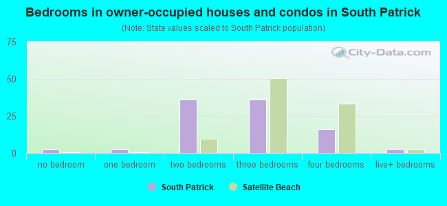 Bedrooms in owner-occupied houses and condos in South Patrick