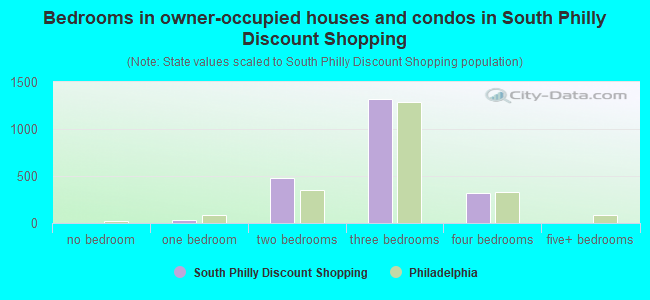 Bedrooms in owner-occupied houses and condos in South Philly Discount Shopping