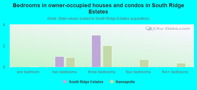 Bedrooms in owner-occupied houses and condos in South Ridge Estates