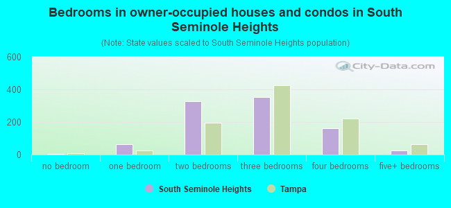 Bedrooms in owner-occupied houses and condos in South Seminole Heights