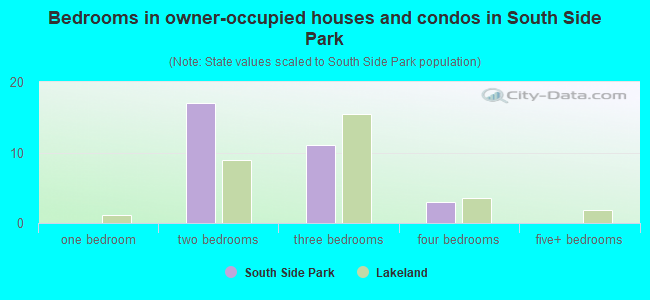 Bedrooms in owner-occupied houses and condos in South Side Park