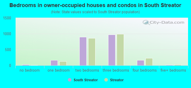 Bedrooms in owner-occupied houses and condos in South Streator