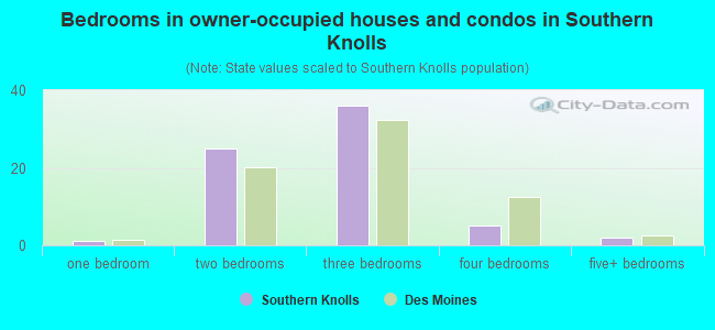 Bedrooms in owner-occupied houses and condos in Southern Knolls