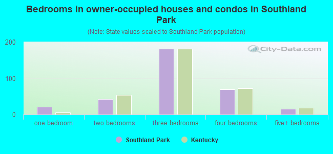 Bedrooms in owner-occupied houses and condos in Southland Park