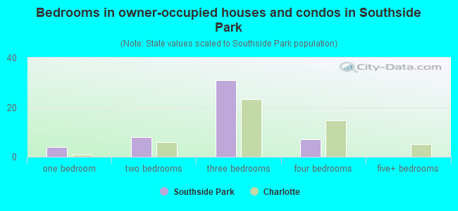 Bedrooms in owner-occupied houses and condos in Southside Park