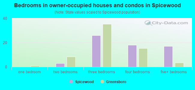 Bedrooms in owner-occupied houses and condos in Spicewood