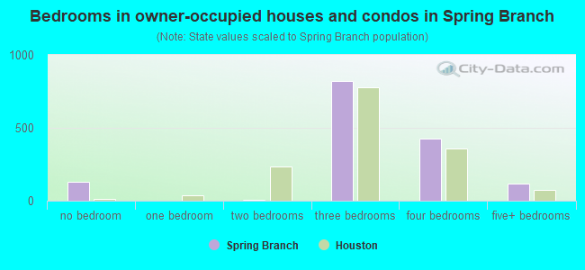 Bedrooms in owner-occupied houses and condos in Spring Branch