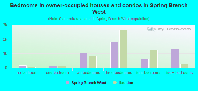 Bedrooms in owner-occupied houses and condos in Spring Branch West